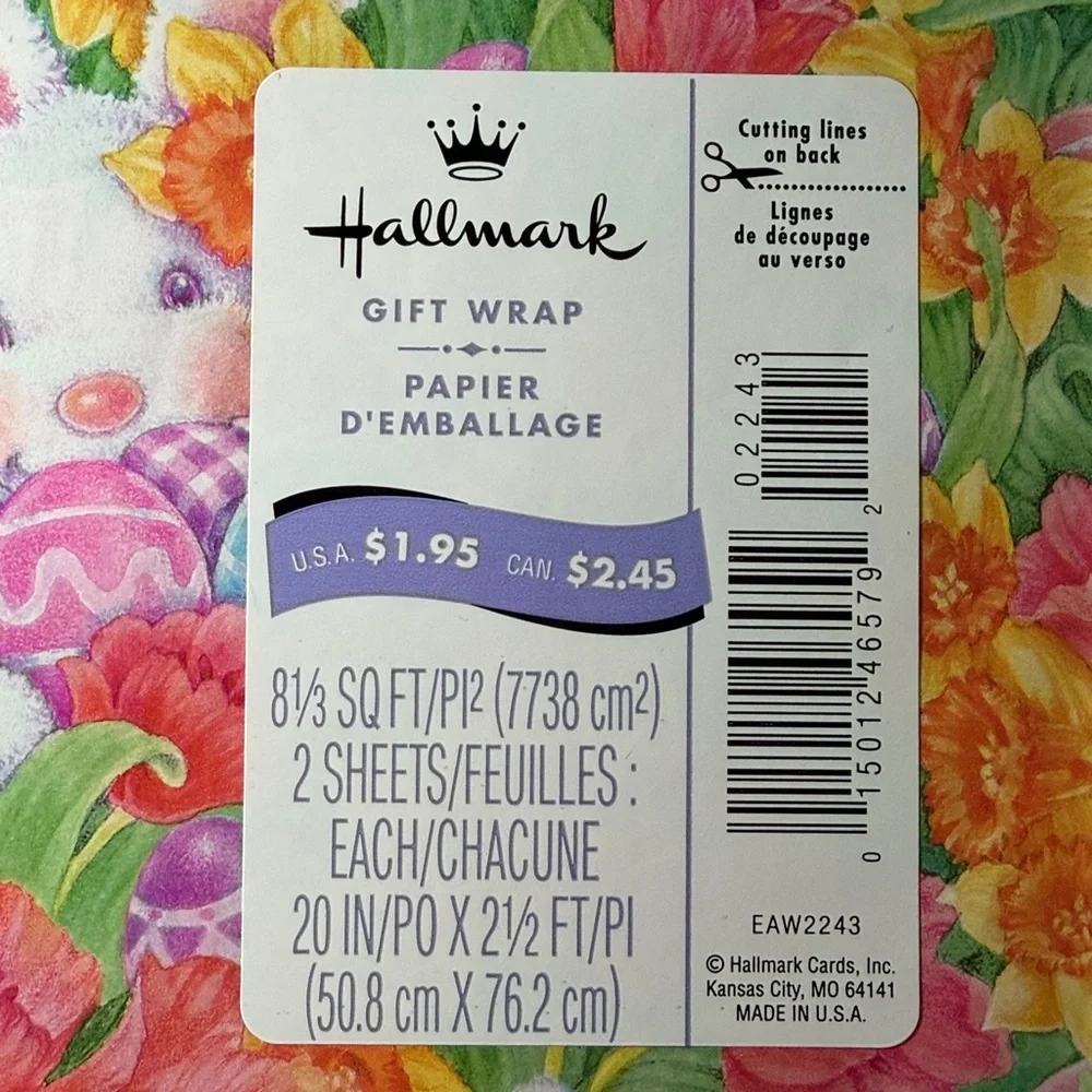 5/$25 VINTAGE Wrapping Paper Easter Bunny